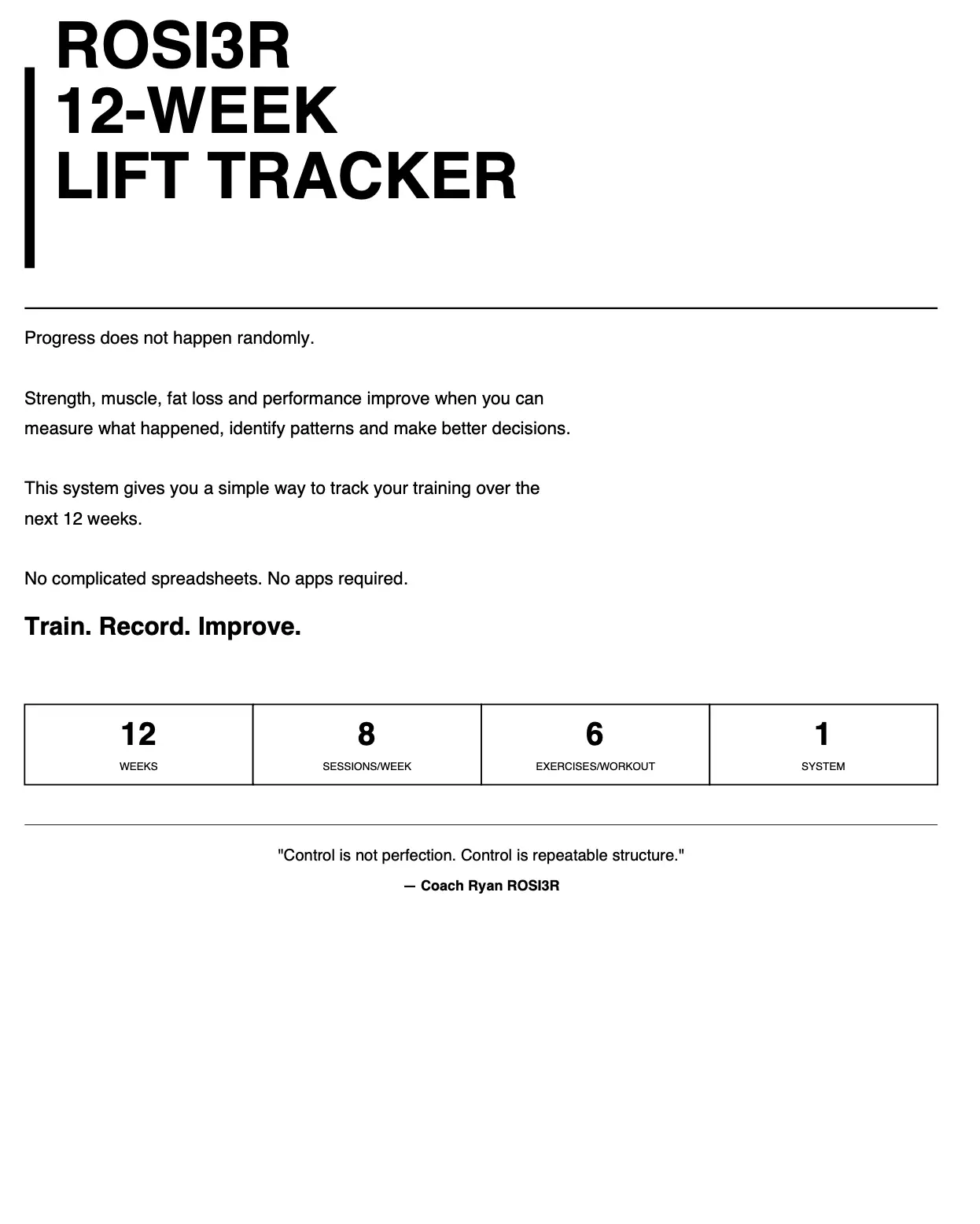 12-WEEK LIFT TRACKER